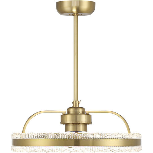 Corona 14 inch Warm Brass with Gold Blades Fan D'Lier