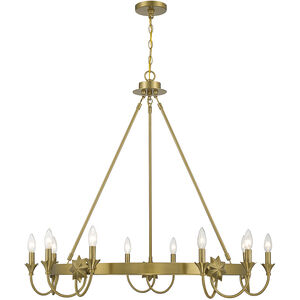 Sullivan 10 Light 40 inch Warm Brass Chandelier Ceiling Light