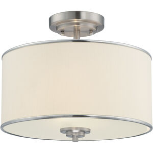 Grove 2 Light 14 inch Satin Nickel Semi-Flush Ceiling Light