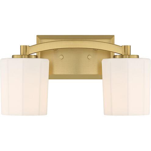 Whitney 2 Light 14 inch Warm Brass Bathroom Vanity Light Wall Light