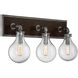 Dansk 3 Light 21.25 inch Galvanized Metal Bathroom Vanity Light Wall Light