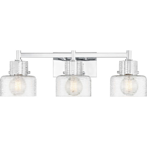 Dover 3 Light 25 inch Chrome Bathroom Vanity Light Wall Light