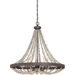 Mallory 5 Light 30 inch Fossil Stone Pendant Ceiling Light