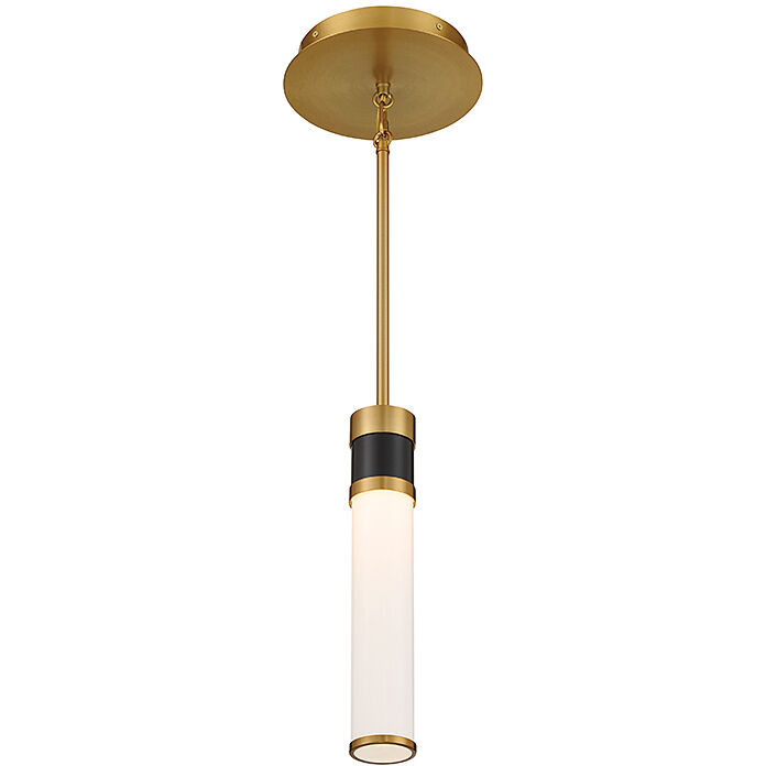 Abel LED 2.68 inch Black with Warm Brass Accents Mini-Pendant Ceiling Light