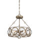 Warwick 3 Light 18 inch Brittannia Gold Convertible Semiflush Ceiling Light, Convertible