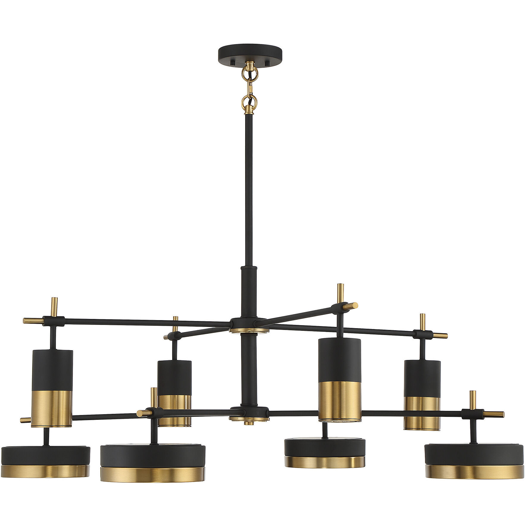 Ashor LED 42 inch Black with Warm Brass Accents Chandelier Ceiling Light