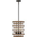 Blaine 3 Light 13 inch Natural Walnut with Black Accents Pendant Ceiling Light