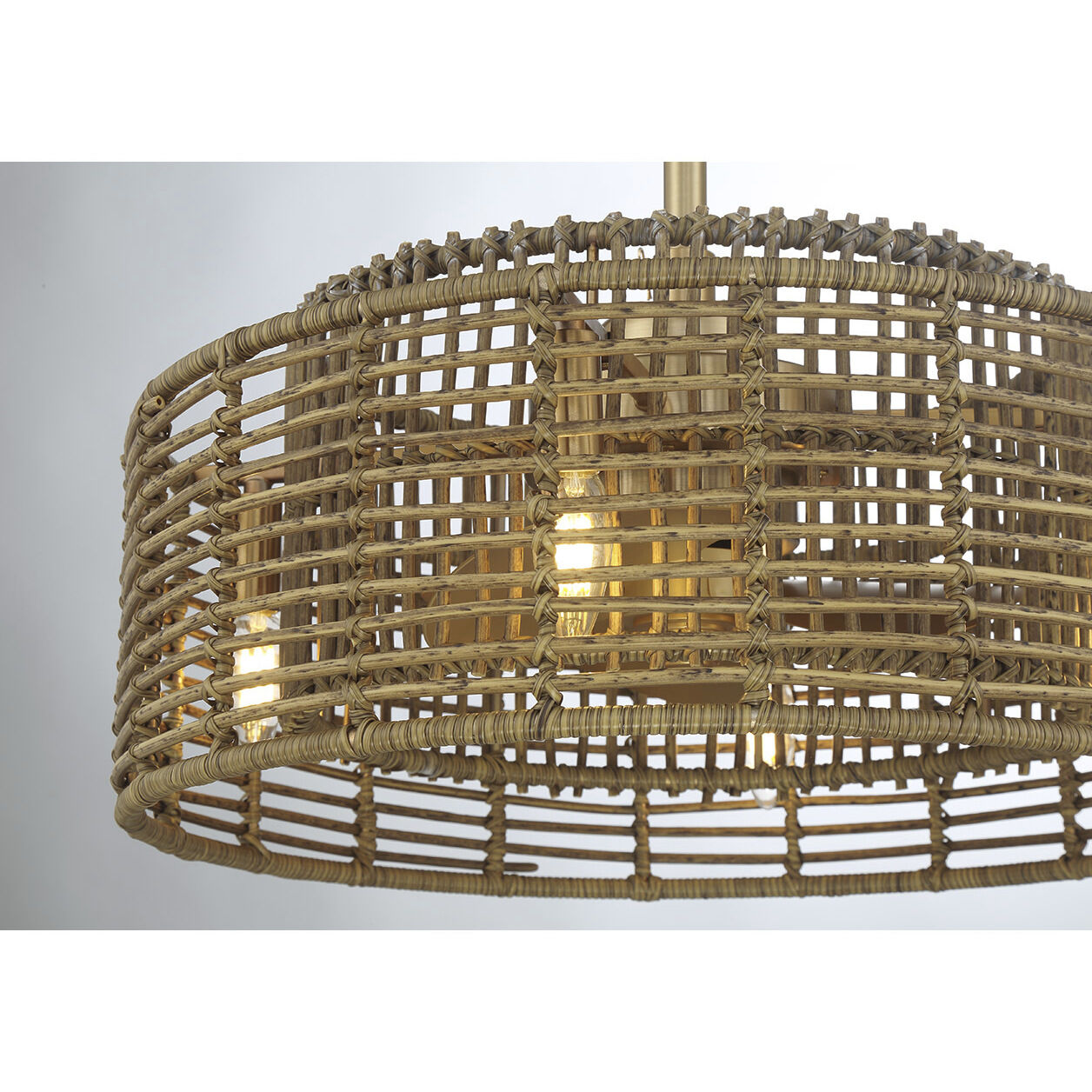 Ferndale 12 inch Warm Brass with Gold Blades Fan D'Lier