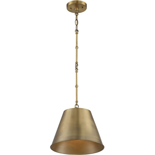 Alden 1 Light 12 inch Warm Brass Pendant Ceiling Light, Essentials