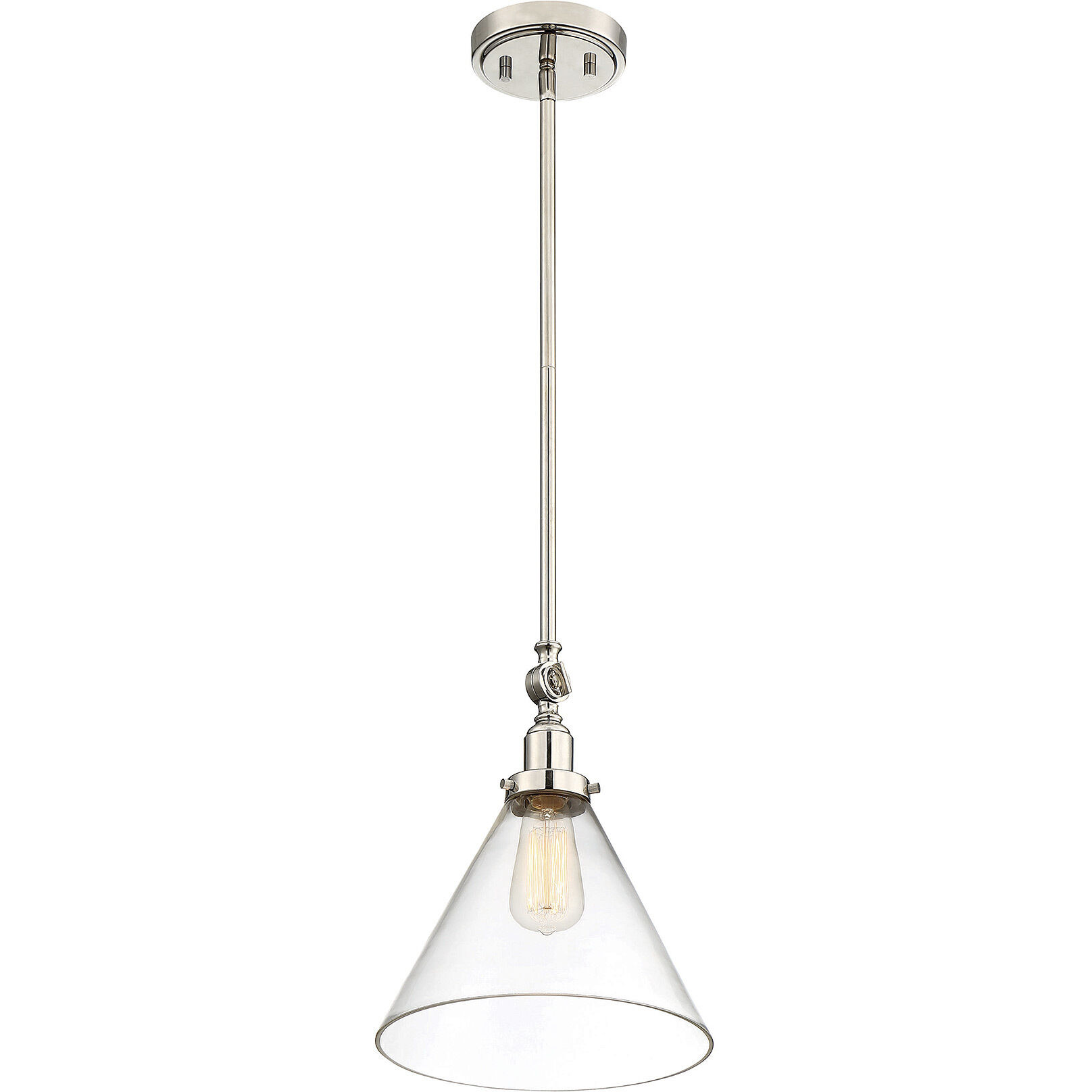 Drake 1 Light 10 inch Polished Nickel Pendant Ceiling Light, Essentials
