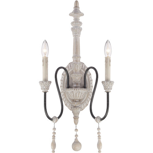 Ashland 2 Light 11 inch White Washed Driftwood Wall Sconce Wall Light