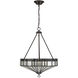 Baguette 4 Light 20 inch Oiled Burnished Bronze Pendant Ceiling Light in Oil Burnished Bronze