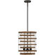 Blaine 3 Light 13 inch Natural Walnut with Black Accents Pendant Ceiling Light