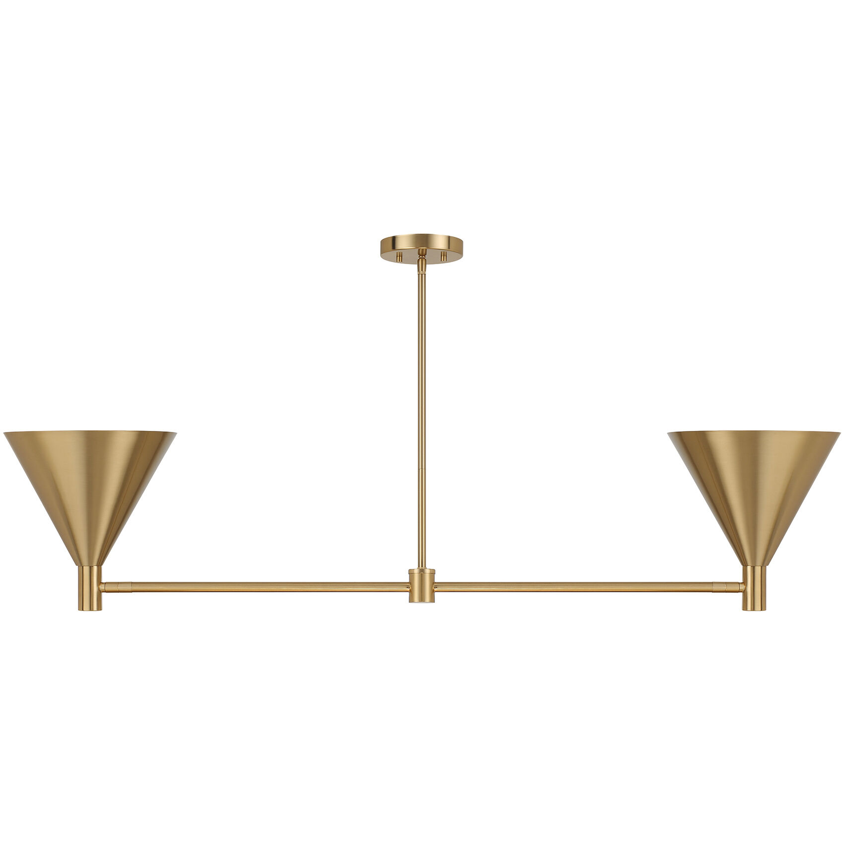 Pharos 2 Light 50 inch Noble Brass Linear Chandelier Ceiling Light