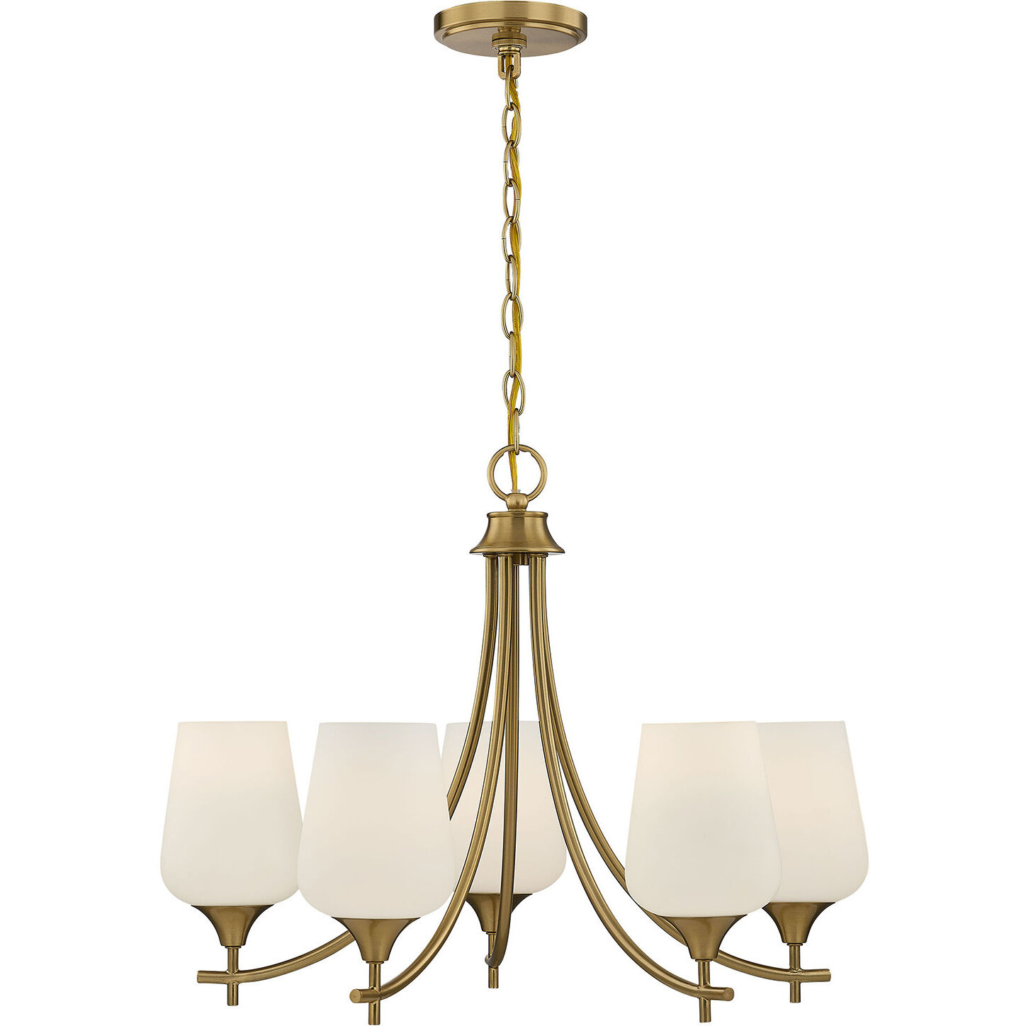 Octave 5 Light Warm Brass Chandelier Ceiling Light, Essentials