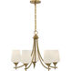 Octave 5 Light Warm Brass Chandelier Ceiling Light, Essentials