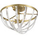 Jennings 4 Light 24 inch Warm Brass Semi-Flush Ceiling Light
