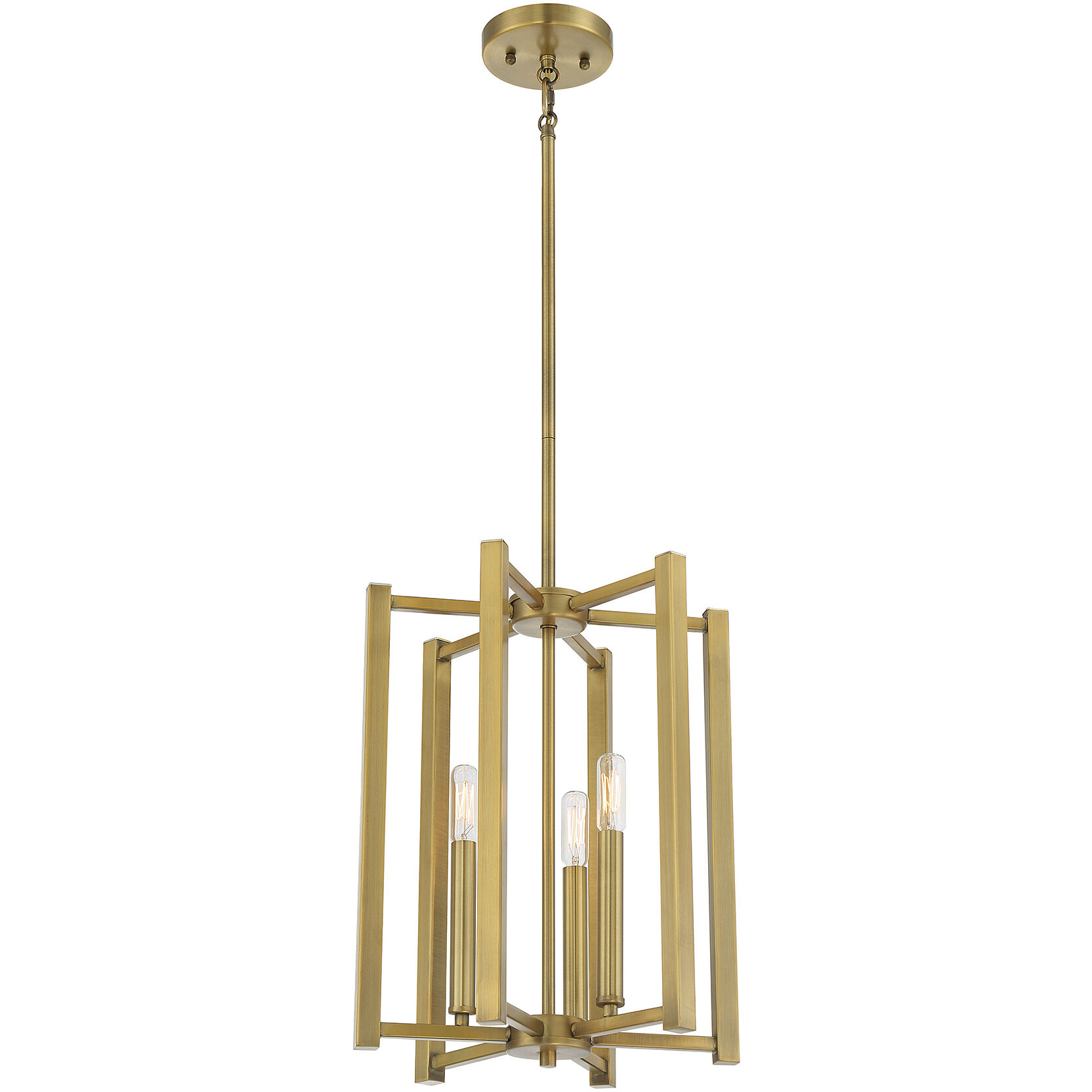 Benson 3 Light 13 inch Warm Brass Pendant Ceiling Light, Essentials