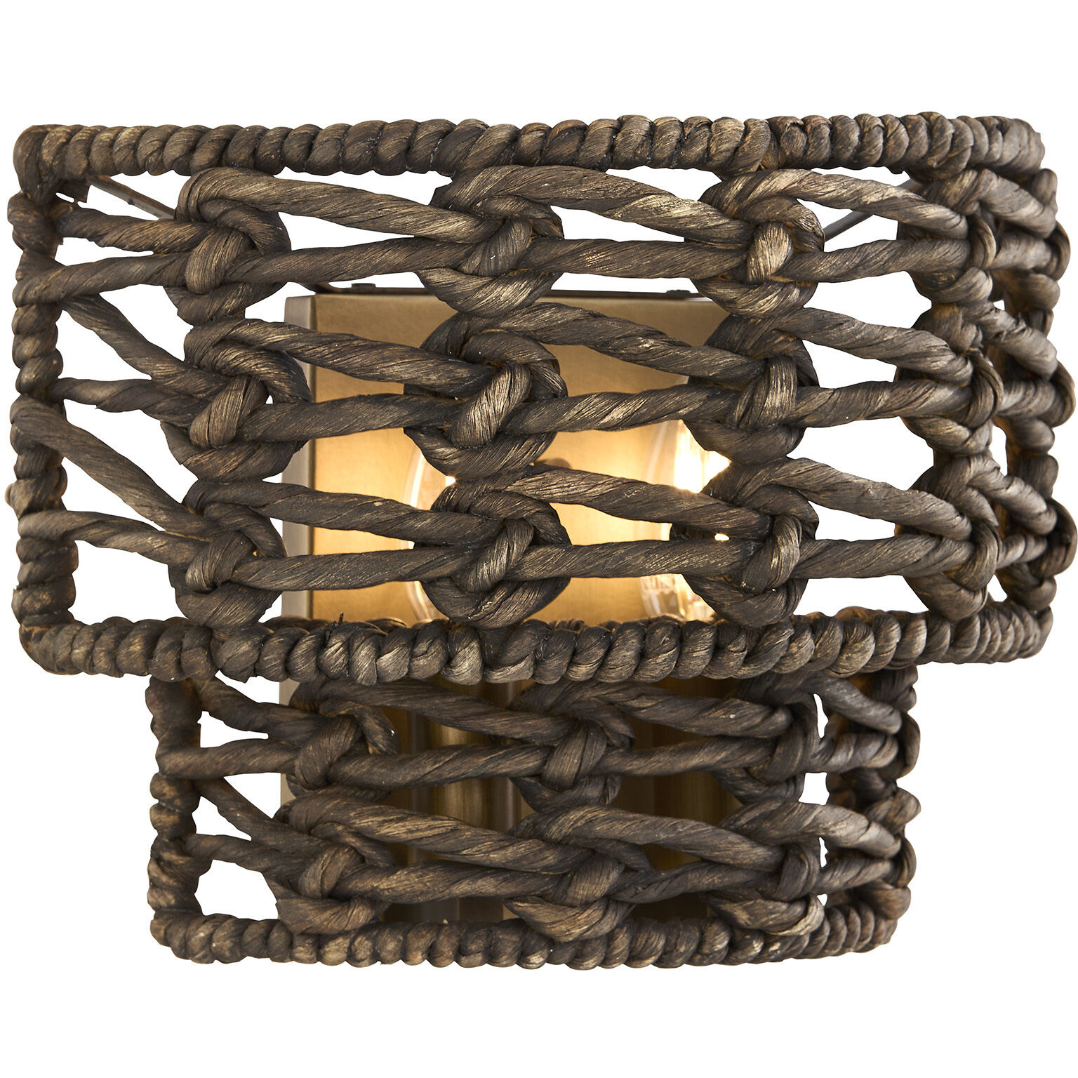 Silencio 2 Light 11 inch Riviera Brass Wall Sconce Wall Light