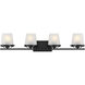 Klein 4 Light 33 inch Matte Black Bathroom Vanity Light Wall Light, Lighting One
