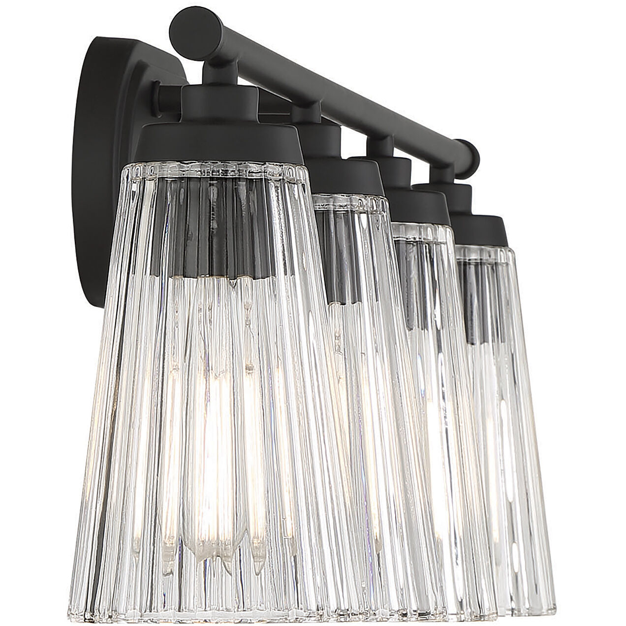 Chantilly 4 Light 30.5 inch Black Bathroom Vanity Light Wall Light, Essentials