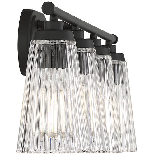 Chantilly 4 Light 30.5 inch Black Bathroom Vanity Light Wall Light, Essentials