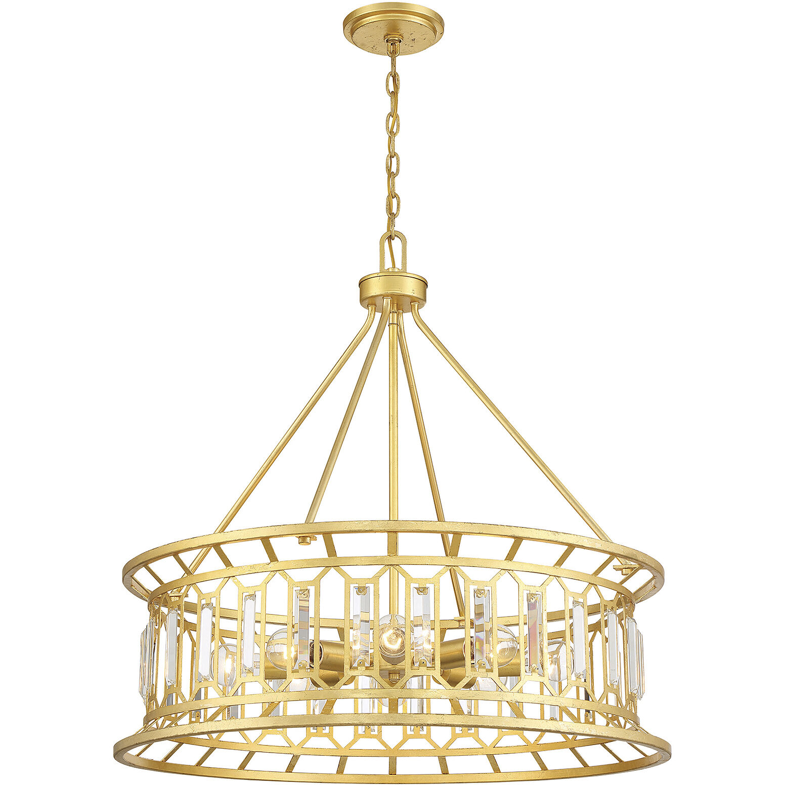 Daintree 8 Light 30 inch True Gold Pendant Ceiling Light