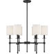 Chatham 6 Light 28 inch Matte Black Chandelier Ceiling Light, Essentials