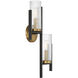 Midland 2 Light 10.5 inch Black with Warm Brass Accents Wall Sconce Wall Light