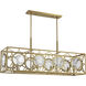 Balfour Linear Chandelier Ceiling Light in Warm Brass