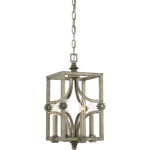 Structure 4 Light 9 inch Aged Steel Pendant Ceiling Light