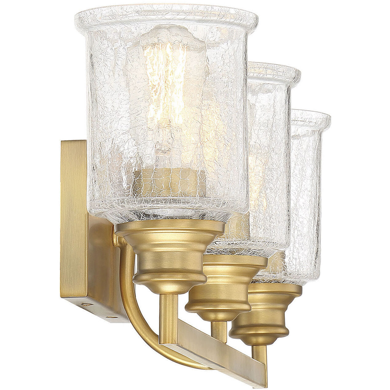 Hampton 3 Light 24 inch Warm Brass Bathroom Vanity Light Wall Light
