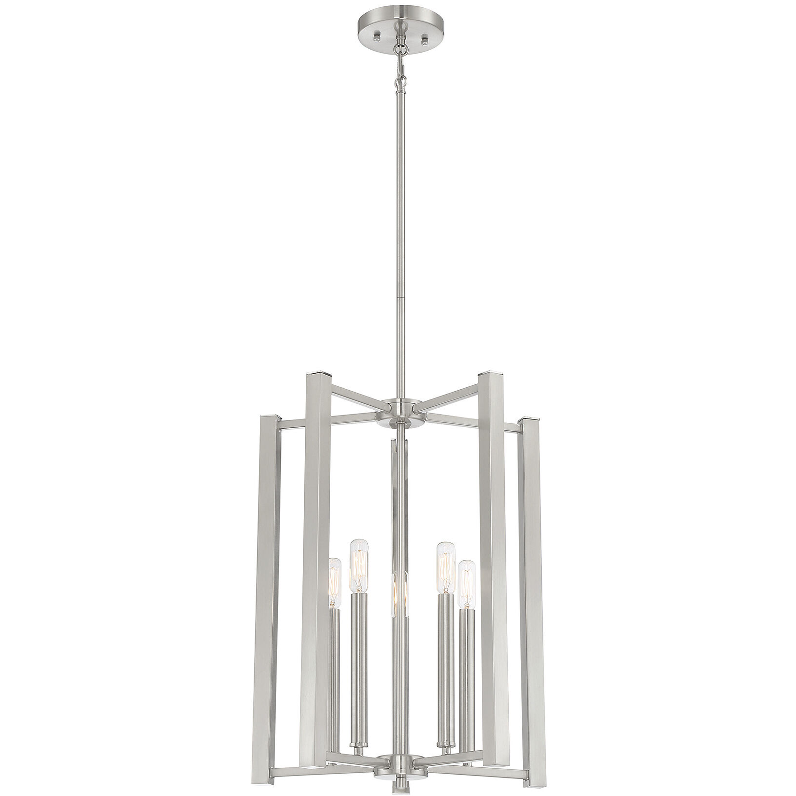 Benson 5 Light 15.5 inch Satin Nickel Pendant Ceiling Light, Essentials