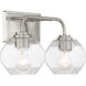 Baldwin 2 Light 16 inch Satin Nickel Bathroom Vanity Light Wall Light, Lighting One