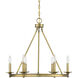 Middleton 6 Light 25 inch Warm Brass Chandelier Ceiling Light, Essentials