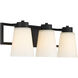 Russo 3 Light 24 inch Matte Black with Warm Brass Accents Bathroom Vanity Light Wall Light, Lighting One