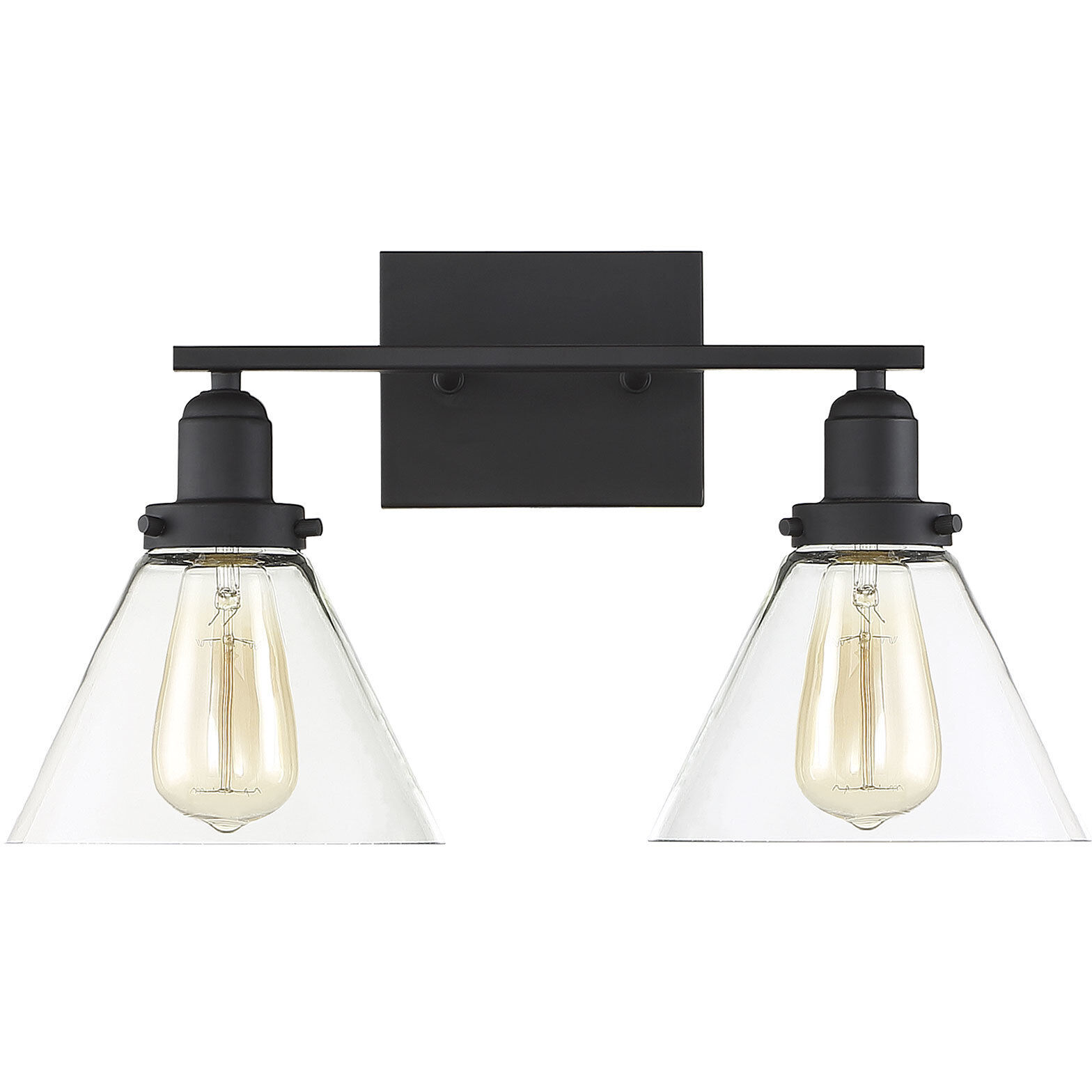 Drake 2 Light 17.75 inch Black Bathroom Vanity Light Wall Light, Essentials