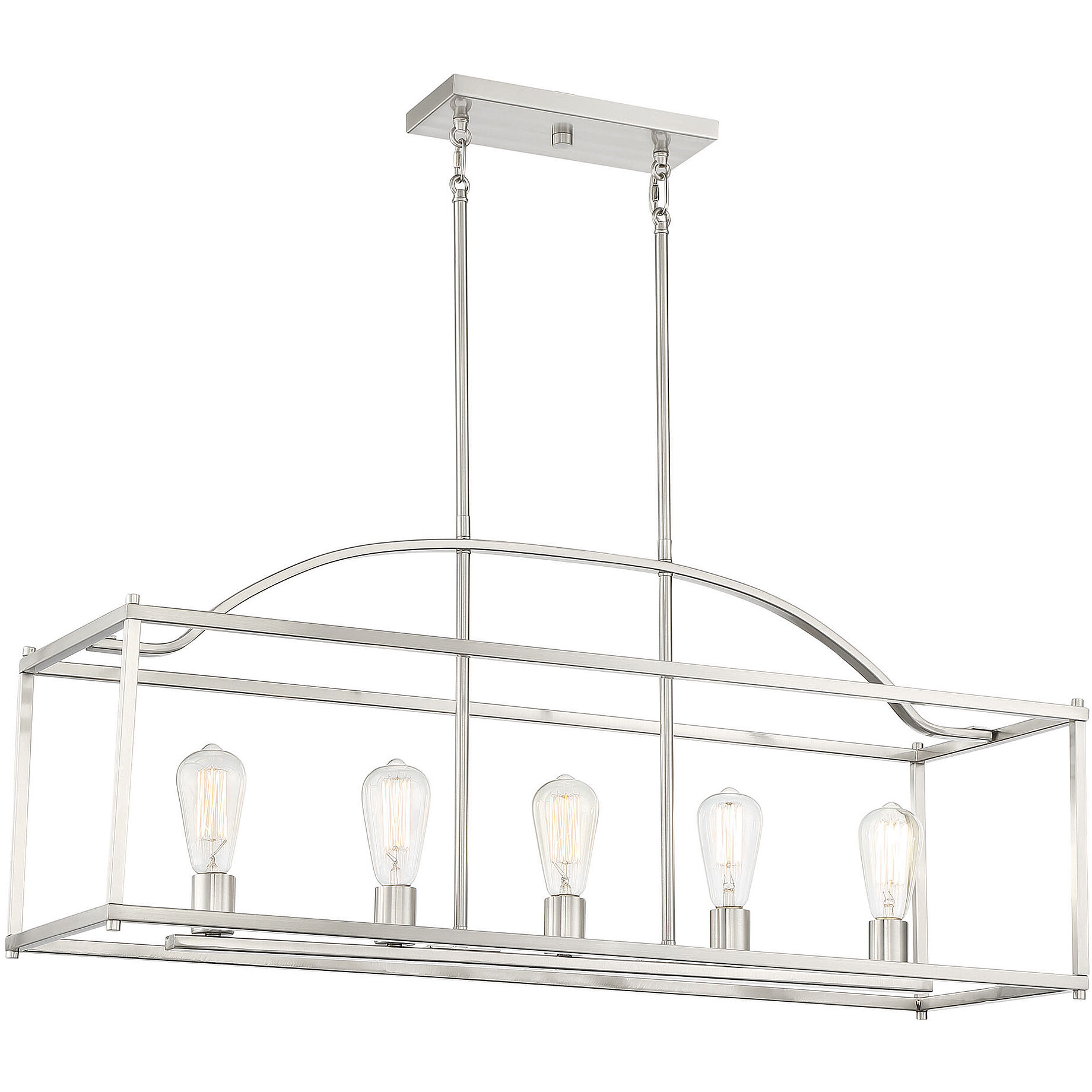 Palladian 5 Light 38 inch Satin Nickel Linear Chandelier Ceiling Light, Essentials
