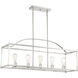 Palladian 5 Light 38 inch Satin Nickel Linear Chandelier Ceiling Light, Essentials
