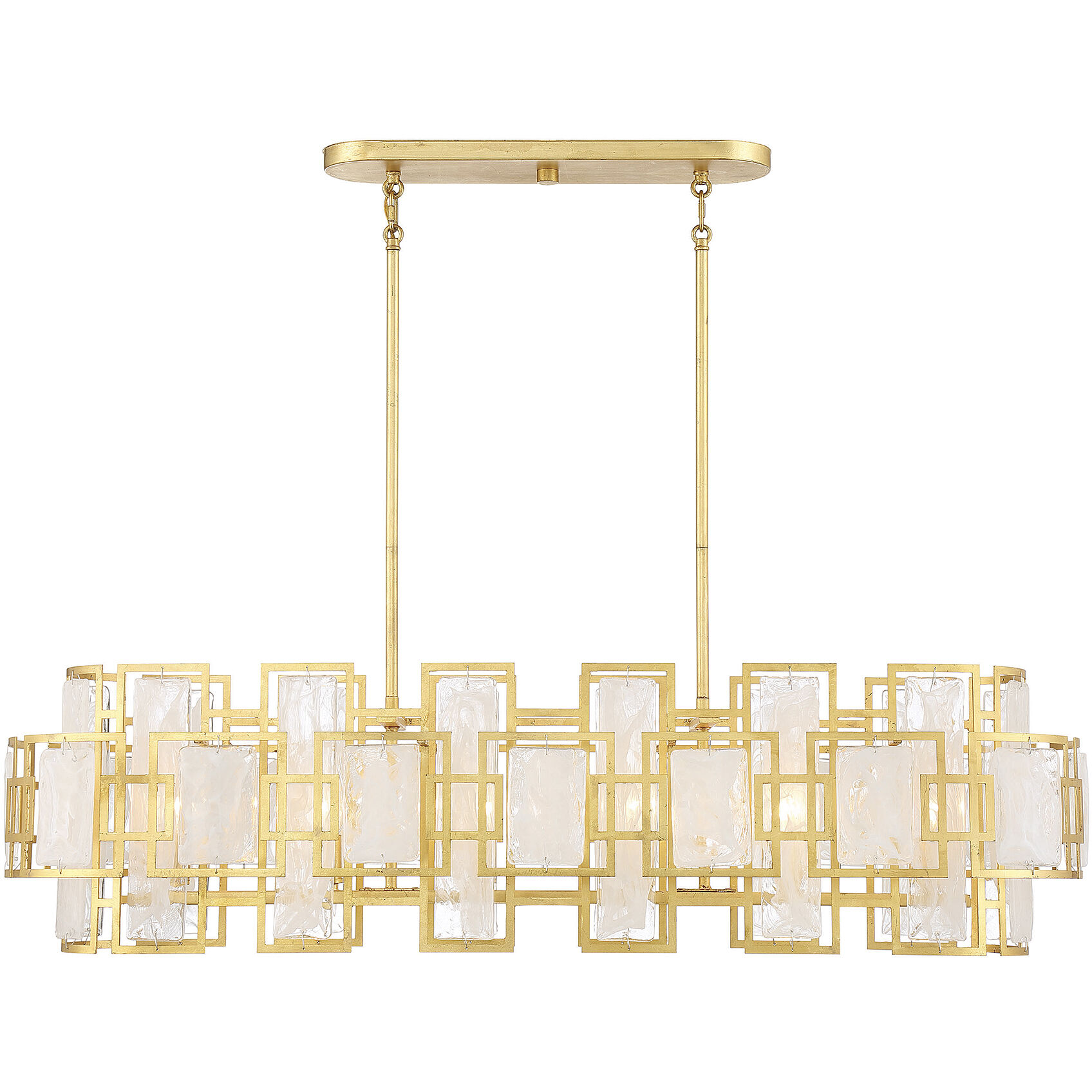 Portia 6 Light 42 inch True Gold Linear Chandelier Ceiling Light