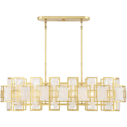 Portia 6 Light 42 inch True Gold Linear Chandelier Ceiling Light