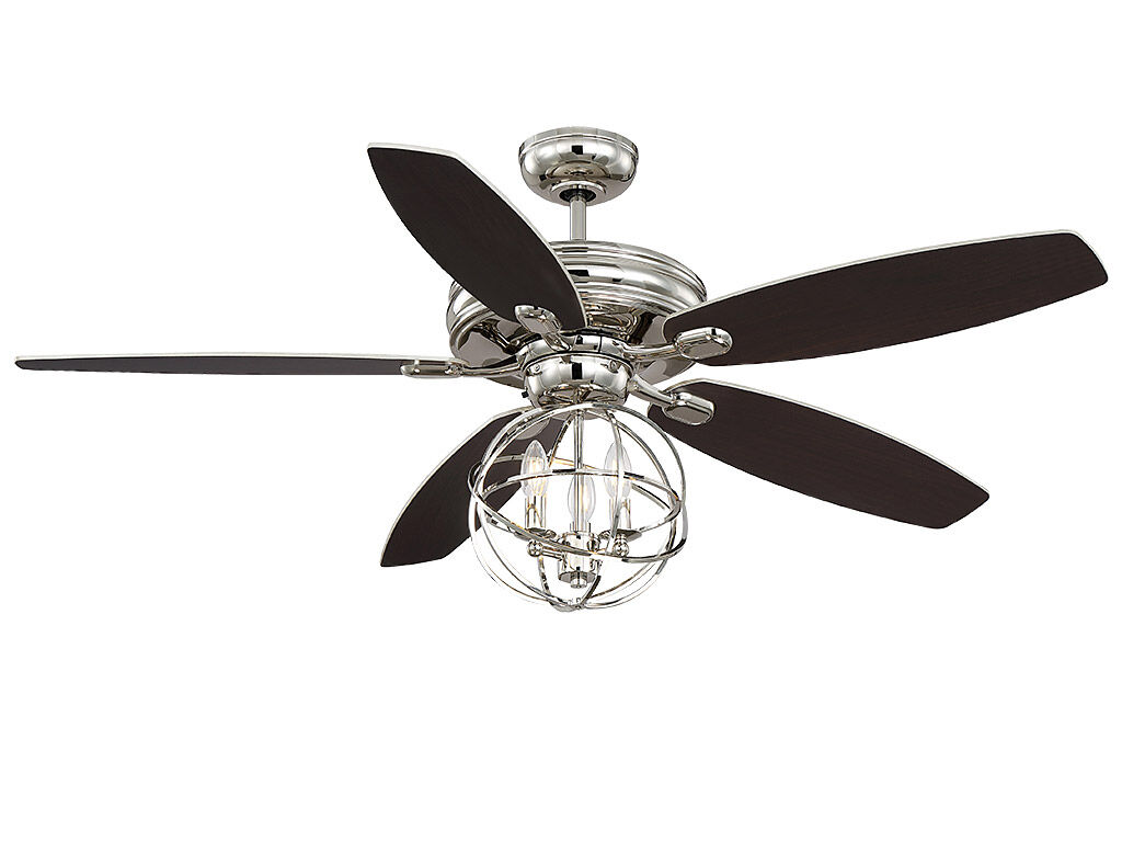 North LED Polished Chrome Fan Light kit in Polished Nickel