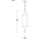Glendale 1 Light 6.5 inch Matte Black with Burnished Brass Accents Outdoor Hanging Lantern