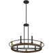 Icarus 6 Light 29 inch Burnished Brass with Walnut Chandelier Ceiling Light, Lighting One