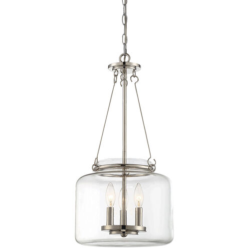 Akron 3 Light 12 inch Polished Nickel Pendant Ceiling Light