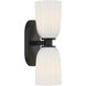 Baldwin 2 Light 4.5 inch Matte Black Wall Sconce Wall Light, Essentials