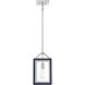 Carlton 1 Light 8 inch Navy with Polished Nickel Accents Pendant Ceiling Light in Navy/Polished Nickel