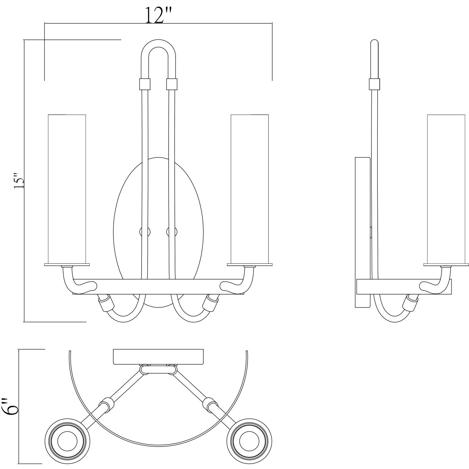 Kearney 2 Light 12 inch Vintage Black with Warm Brass Wall Sconce Wall Light
