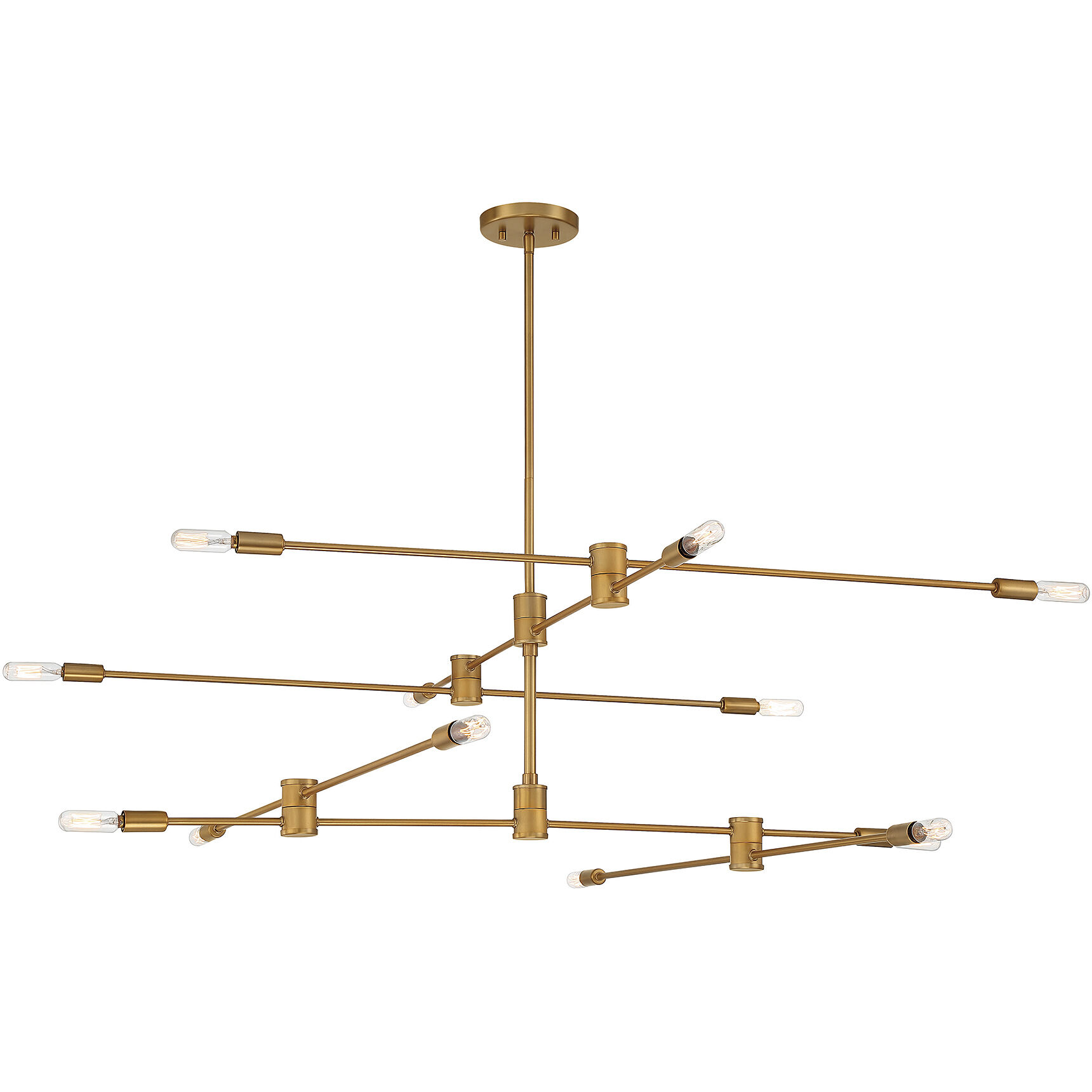 Lyrique 12 Light 54.25 inch Warm Brass Chandelier Ceiling Light