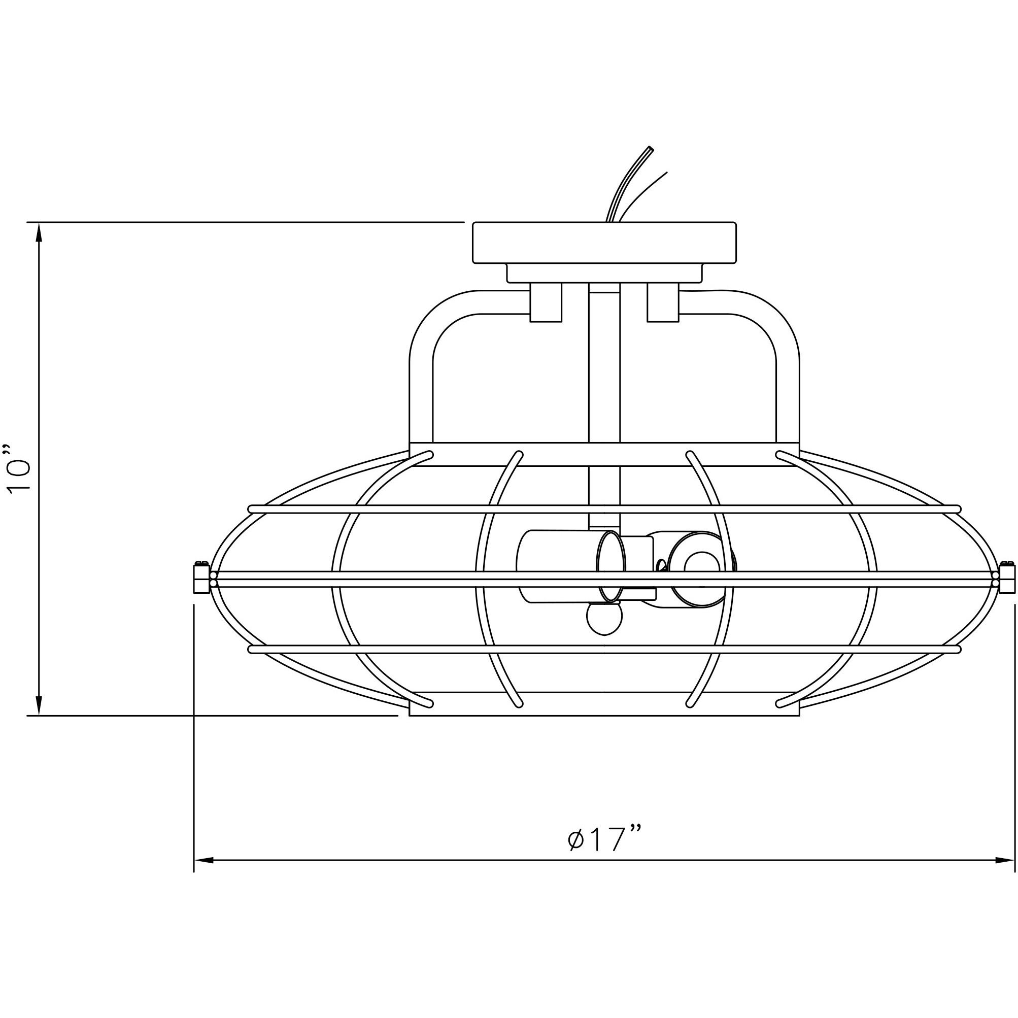 Connell 3 Light 16 inch English Bronze Semi-Flush Ceiling Light